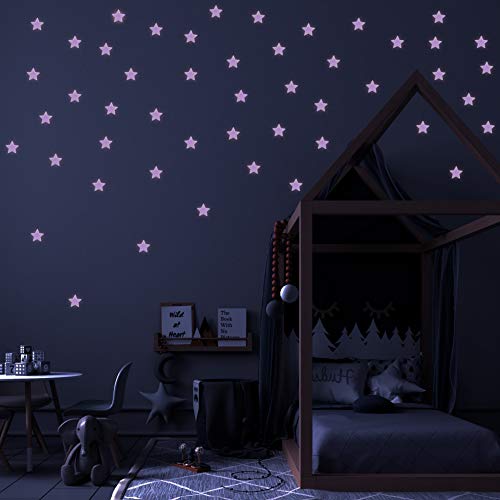 nacnic 1.2 in estrellas luminosas 3D fluorescentes pegatinas de pared  decoración del hogar estrellas fluorescentes pegatinas de pared calcomanías  de