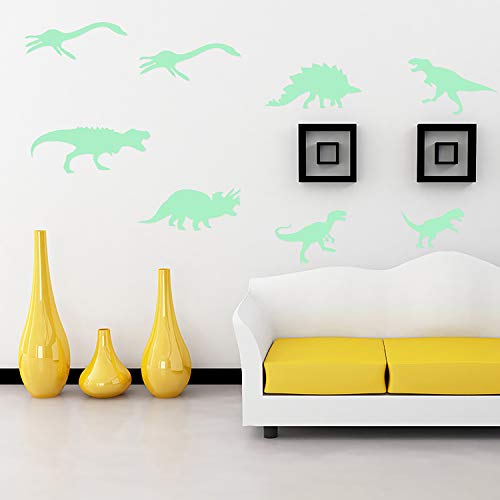 Pegatinas de pared BRILLAN EN LA OSCURIDAD. Vinilo decorativo de DINOSAURIOS. Pegatinas animales FLUORESCENTES. Láminas luminosas Decoración Habitación, niño, niña, infantil y bebé.-Nacnic-Nacnic Estudio SL