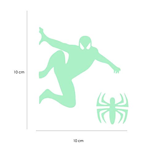 Pegatinas de pared BRILLAN EN LA OSCURIDAD. Vinilo decorativo para enchufe o interruptor de SPIDERMAN. Pegatinas FLUORESCENTES. Láminas luminosas-Nacnic-Nacnic Estudio SL