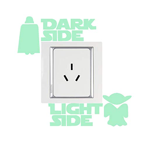 Pegatinas de pared BRILLAN EN LA OSCURIDAD. Vinilo decorativo para enchufe o interruptor de STAR WARS - GUERRA DE LAS GALAXIAS. Pegatinas FLUORESCENTES. Láminas luminosas-Nacnic-Nacnic Estudio SL
