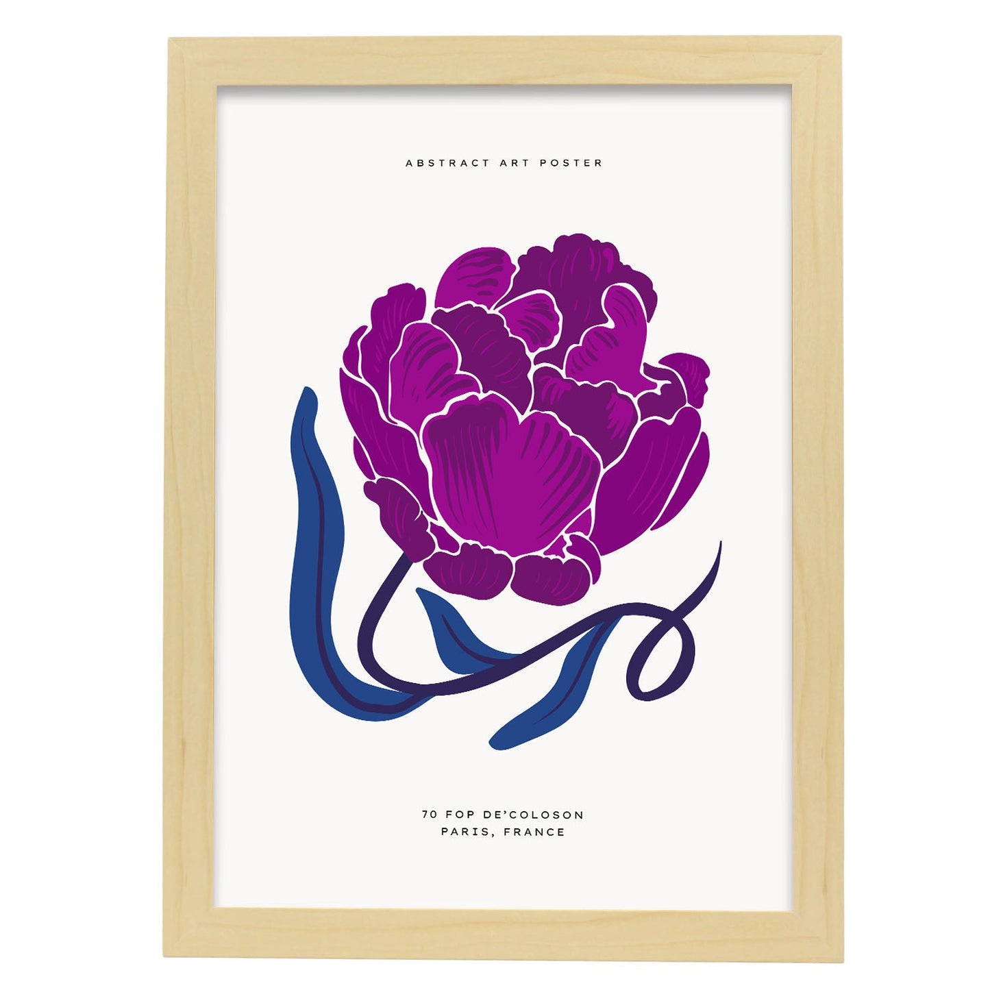 Peony-Artwork-Nacnic-A3-Marco Madera clara-Nacnic Estudio SL