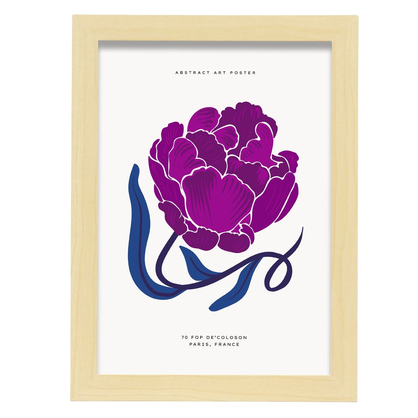Peony-Artwork-Nacnic-A4-Marco Madera clara-Nacnic Estudio SL