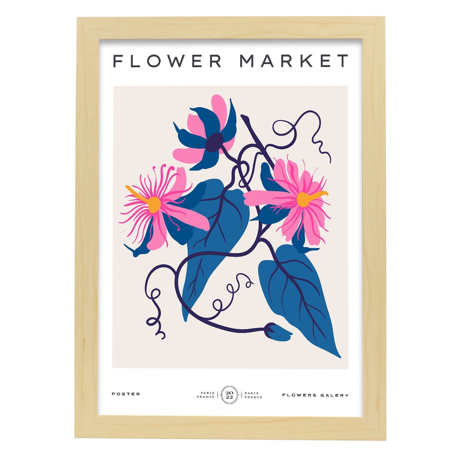 Periwinkles-Artwork-Nacnic-A3-Marco Madera clara-Nacnic Estudio SL