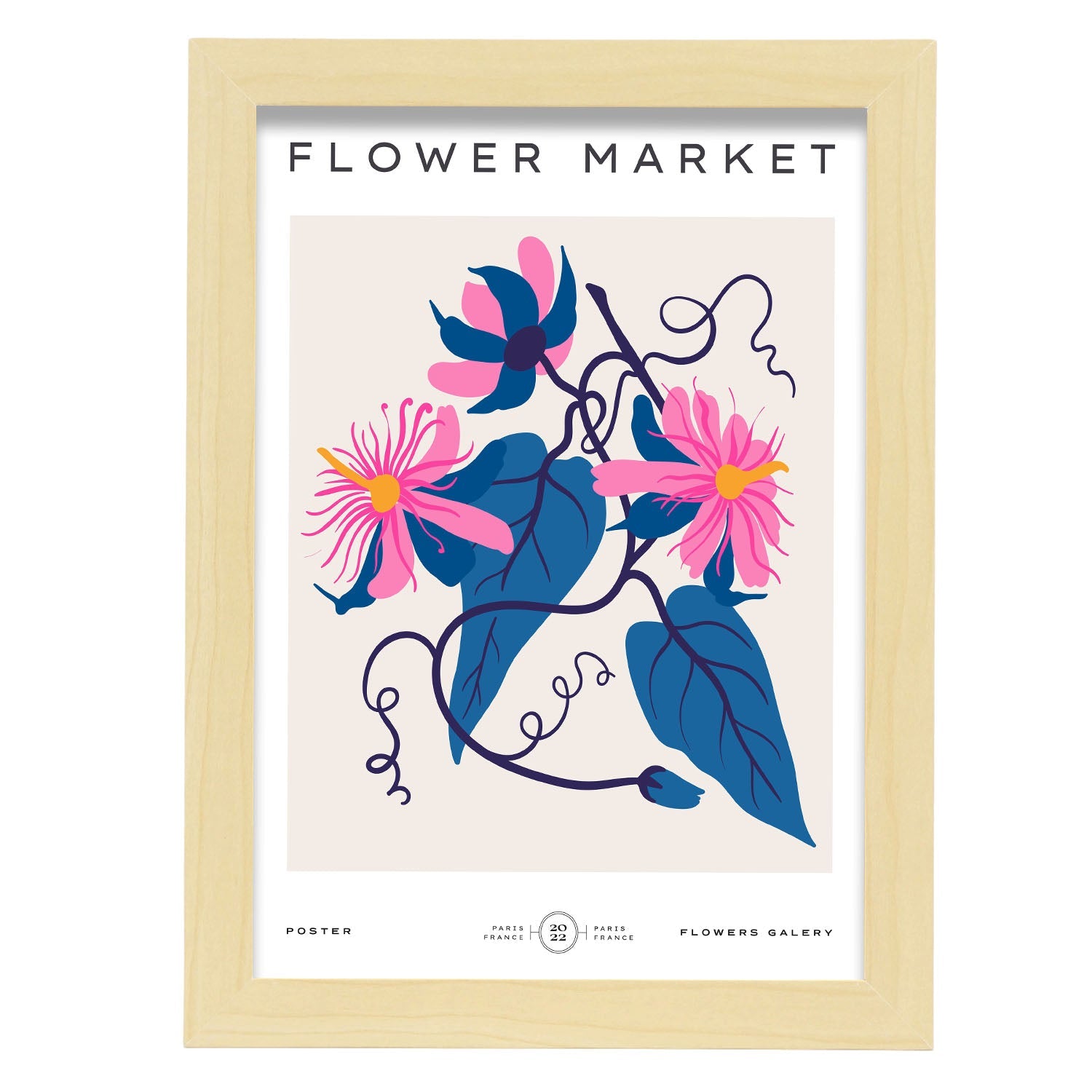 Periwinkles-Artwork-Nacnic-A4-Marco Madera clara-Nacnic Estudio SL