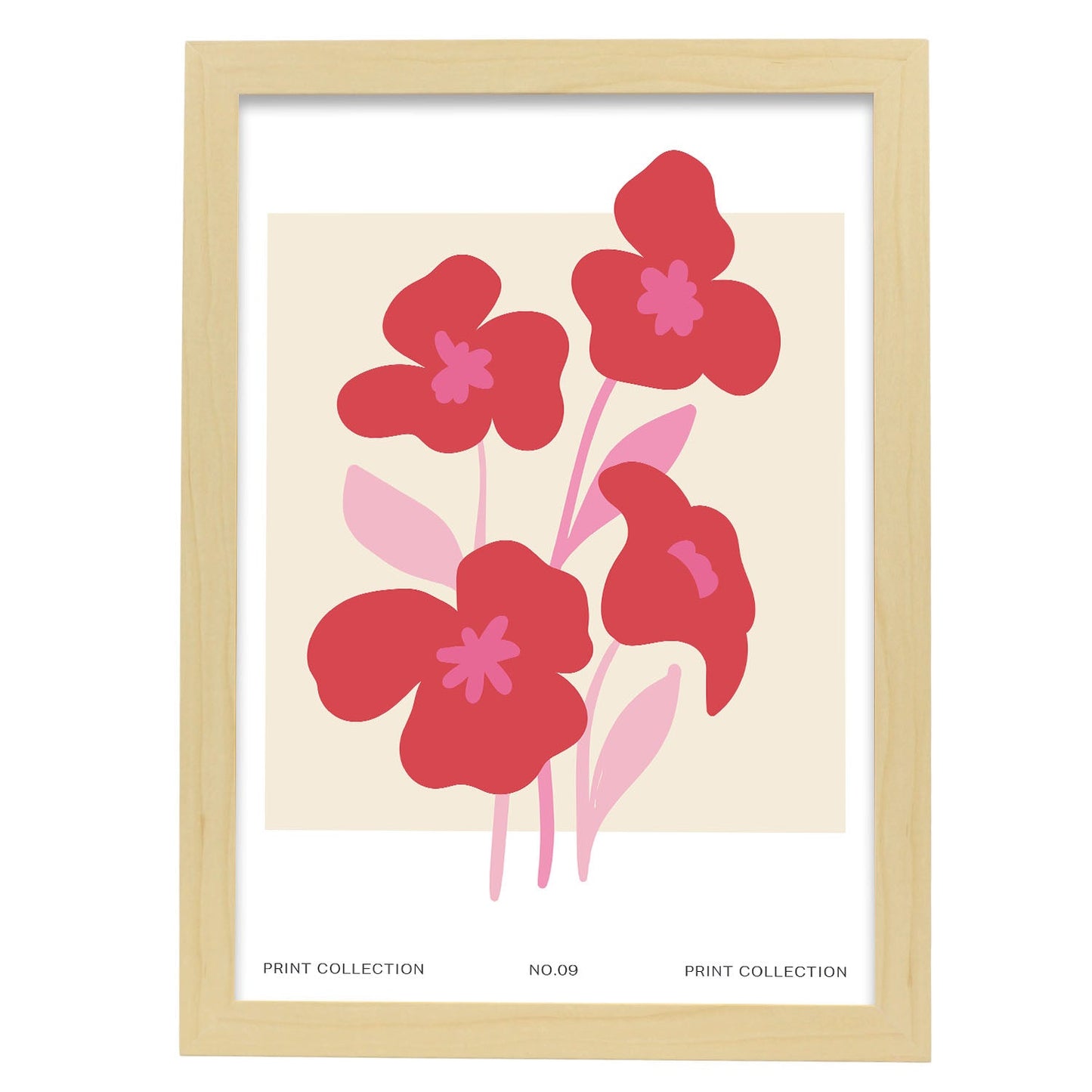 Petunia-Artwork-Nacnic-A3-Marco Madera clara-Nacnic Estudio SL