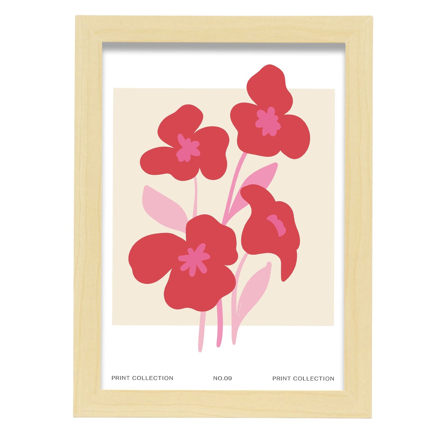 Petunia-Artwork-Nacnic-A4-Marco Madera clara-Nacnic Estudio SL