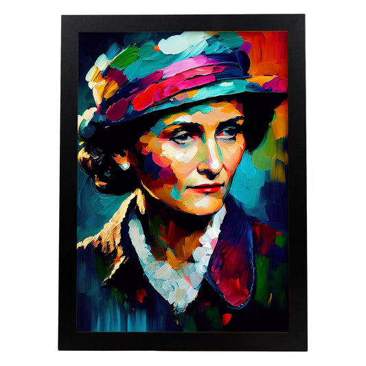 Pincel de pintura al óleo nacnic coco chanel golpes coloridos hap. Estampados de arte de pared estético para el diseño de dormitorio o sala de estar.-Artwork-Nacnic-A4-Sin marco-Nacnic Estudio SL
