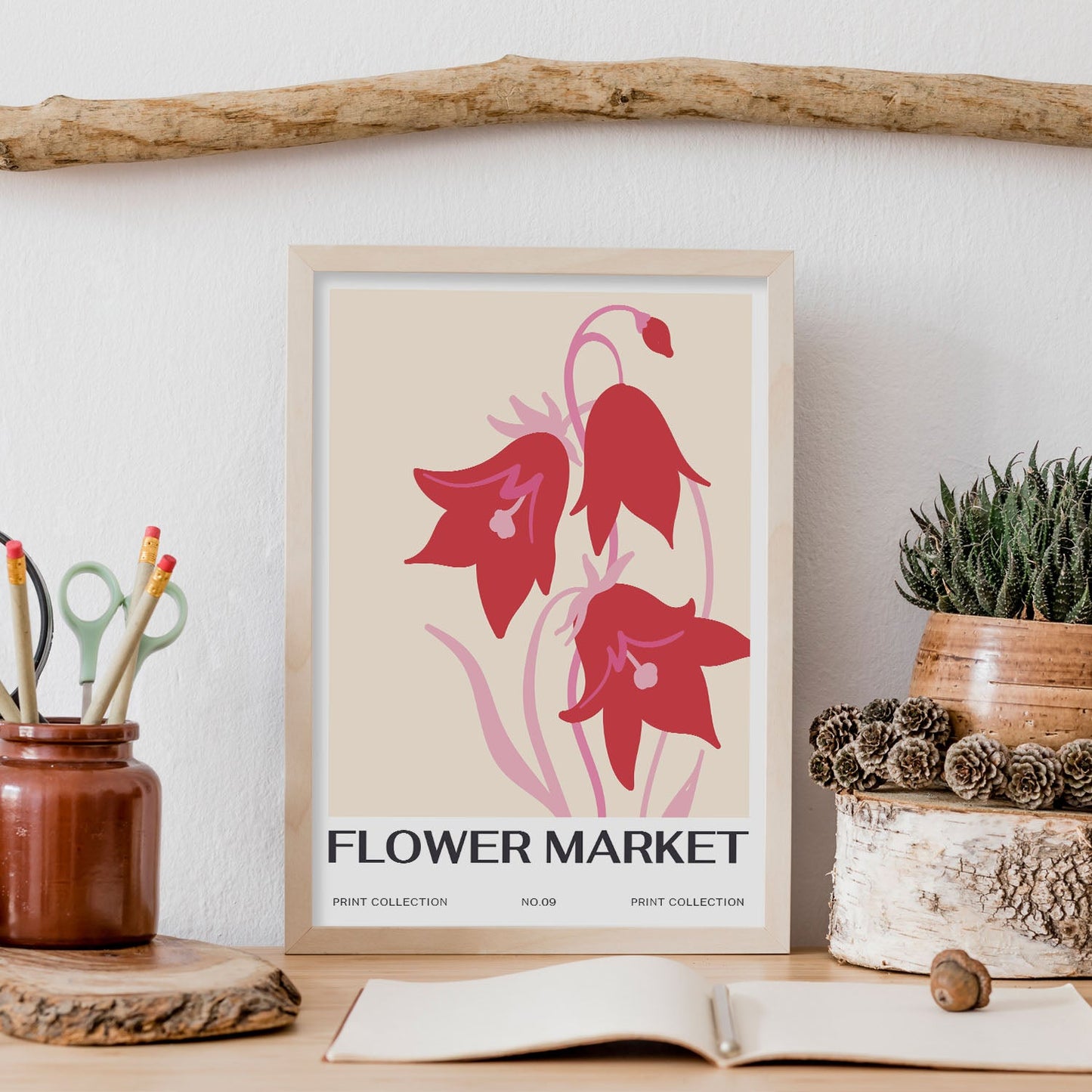 Pink bell flowers-Artwork-Nacnic-Nacnic Estudio SL
