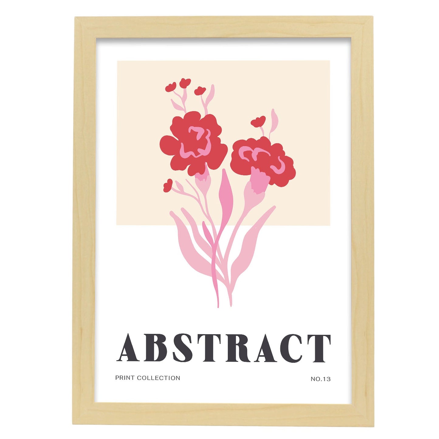 Pink Carnation-Artwork-Nacnic-A3-Marco Madera clara-Nacnic Estudio SL