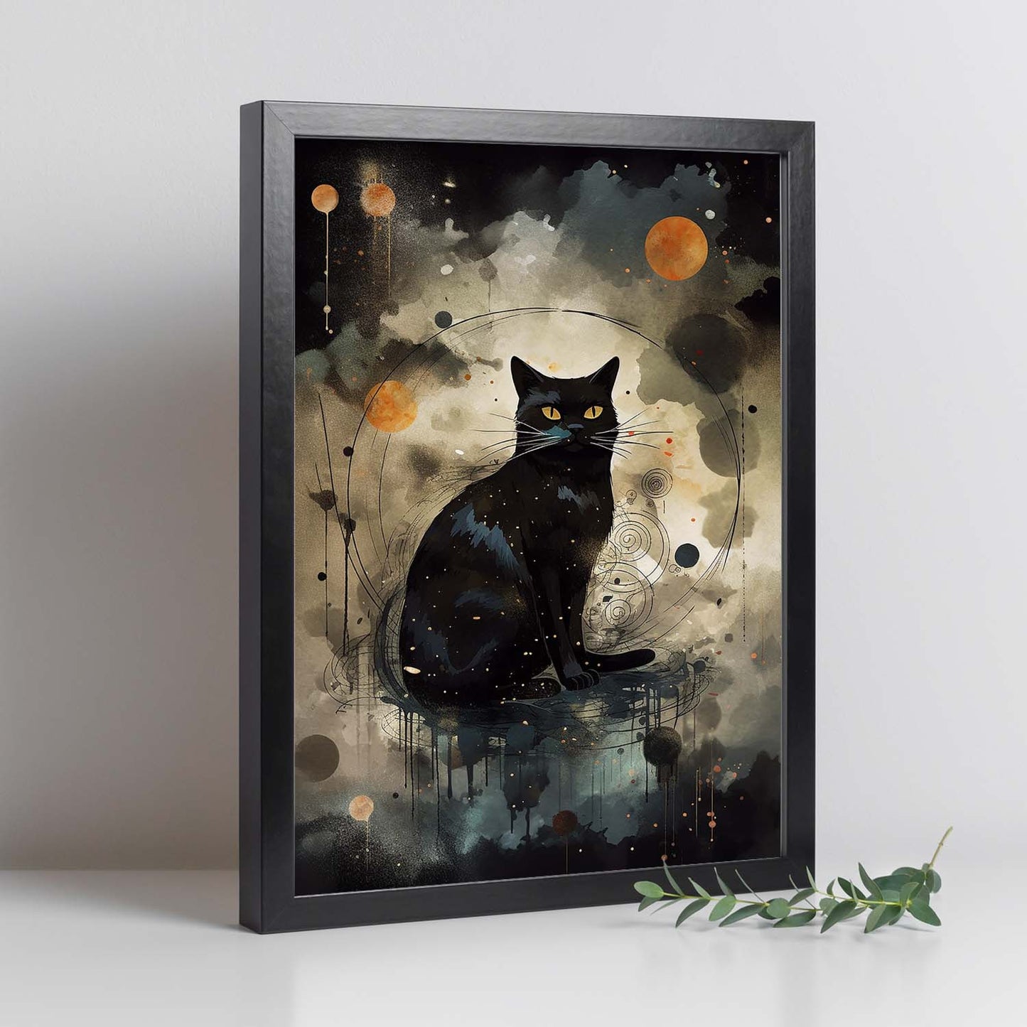 Póster de pintura surrealista Sumi-E japonés