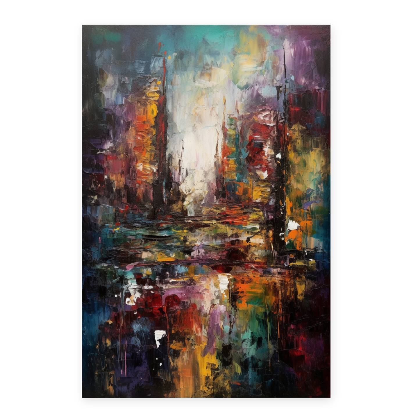 Póster Cósmico Monocromático de Ciudad