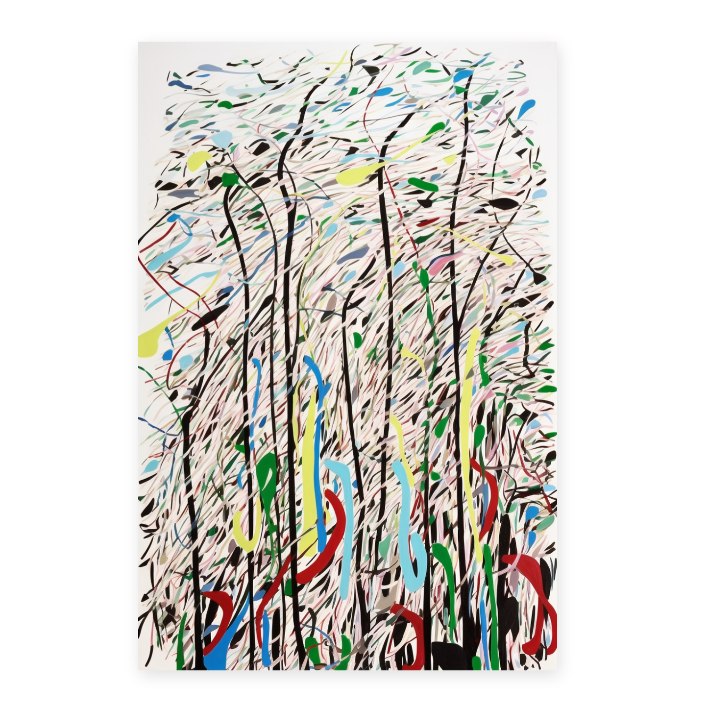 Póster Abstracto de Líneas Curvas Wu Guanzho
