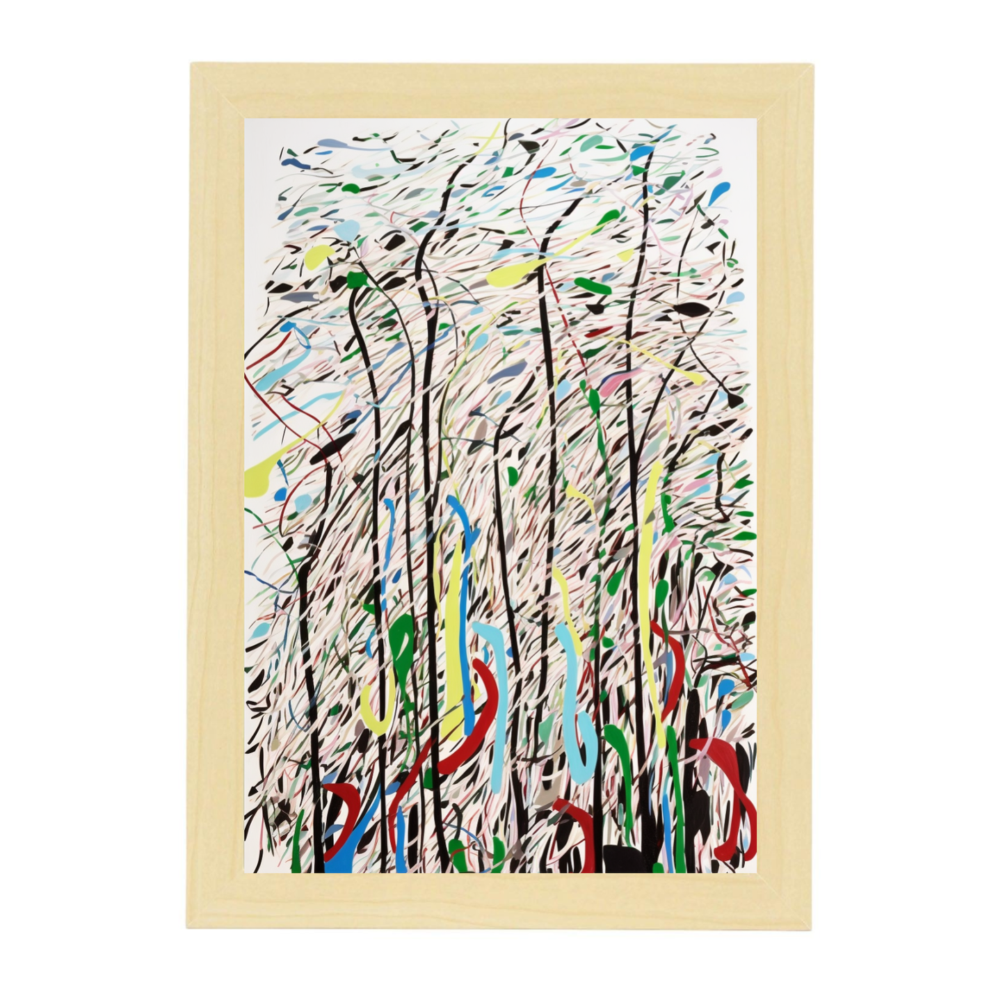 Póster Abstracto de Líneas Curvas Wu Guanzho