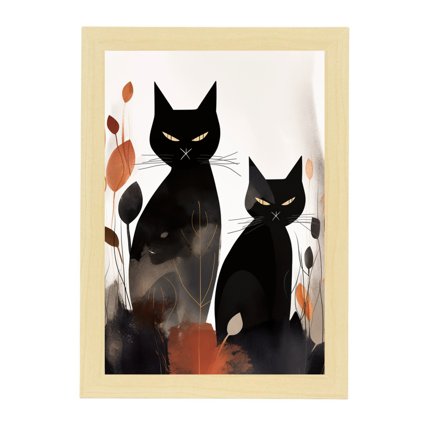 Póster Abstracto Gato Bohemio Negro