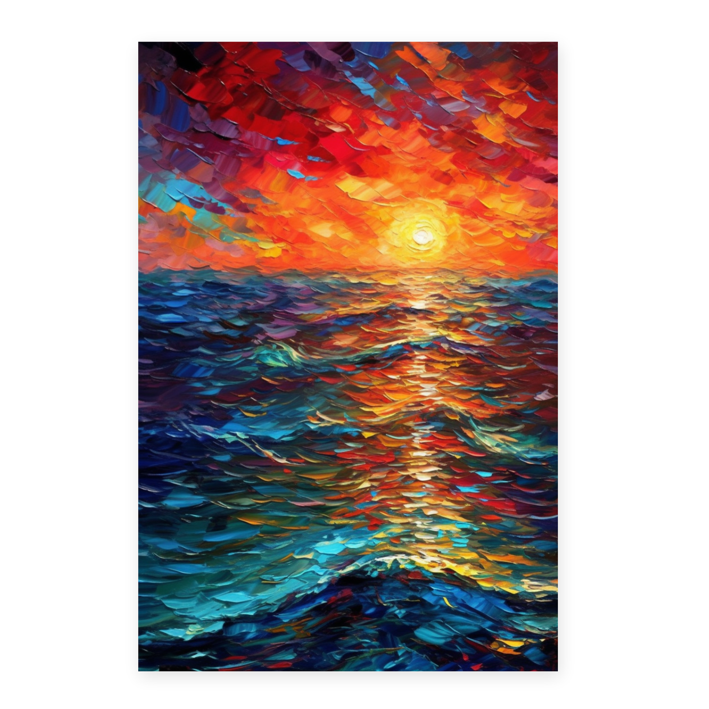 Póster Acuarela de un Hermoso Atardecer