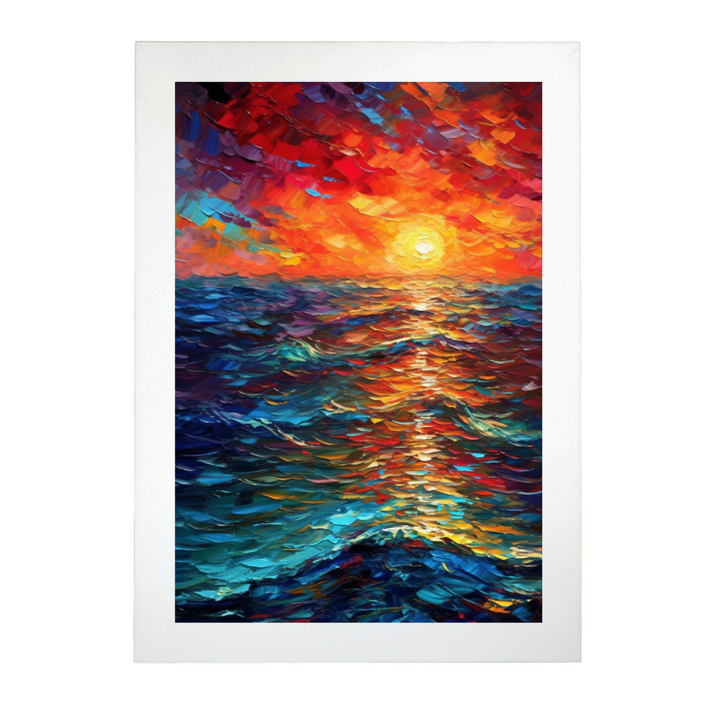 Póster Acuarela de un Hermoso Atardecer