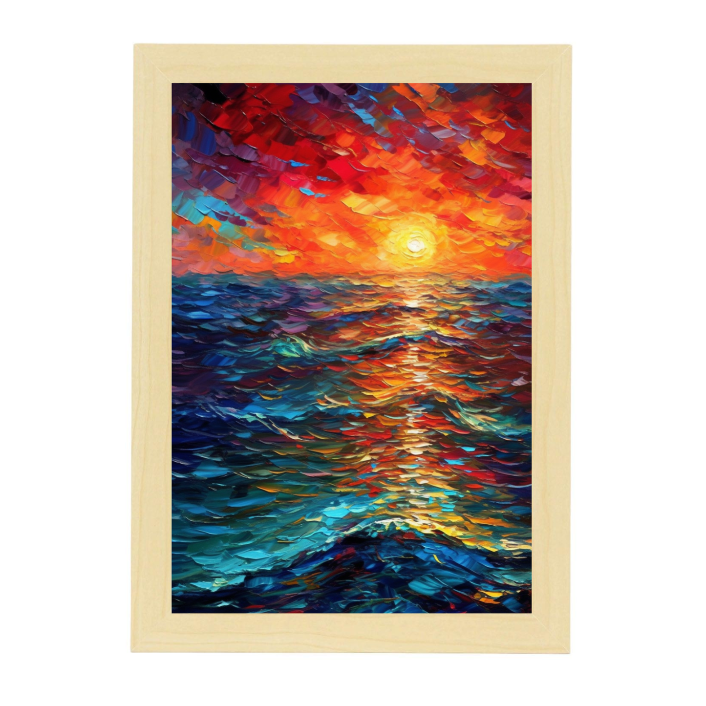Póster Acuarela de un Hermoso Atardecer