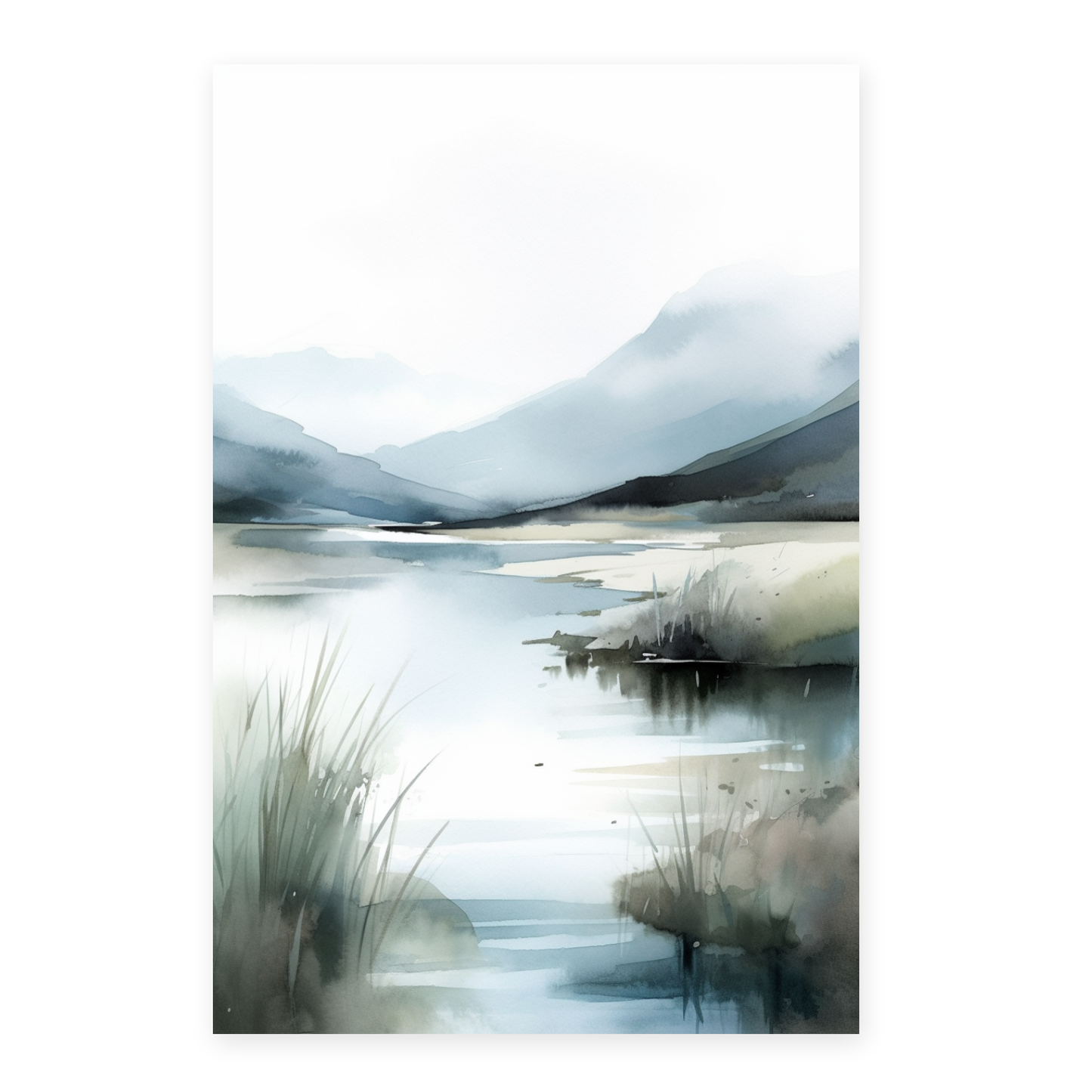 Póster Acuarela de Paisaje Sereno