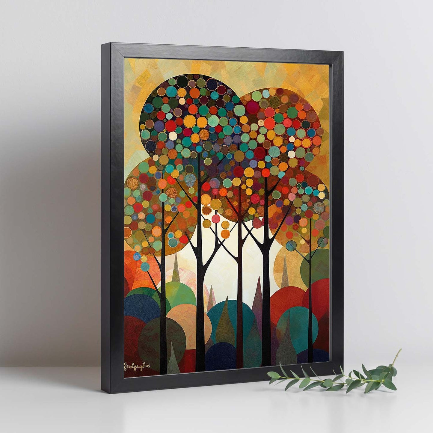 Póster Árboles con Fondo Decorativo de Rosina Wachtmeister