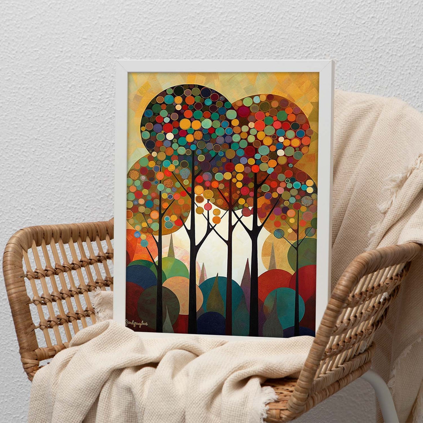 Póster Árboles con Fondo Decorativo de Rosina Wachtmeister