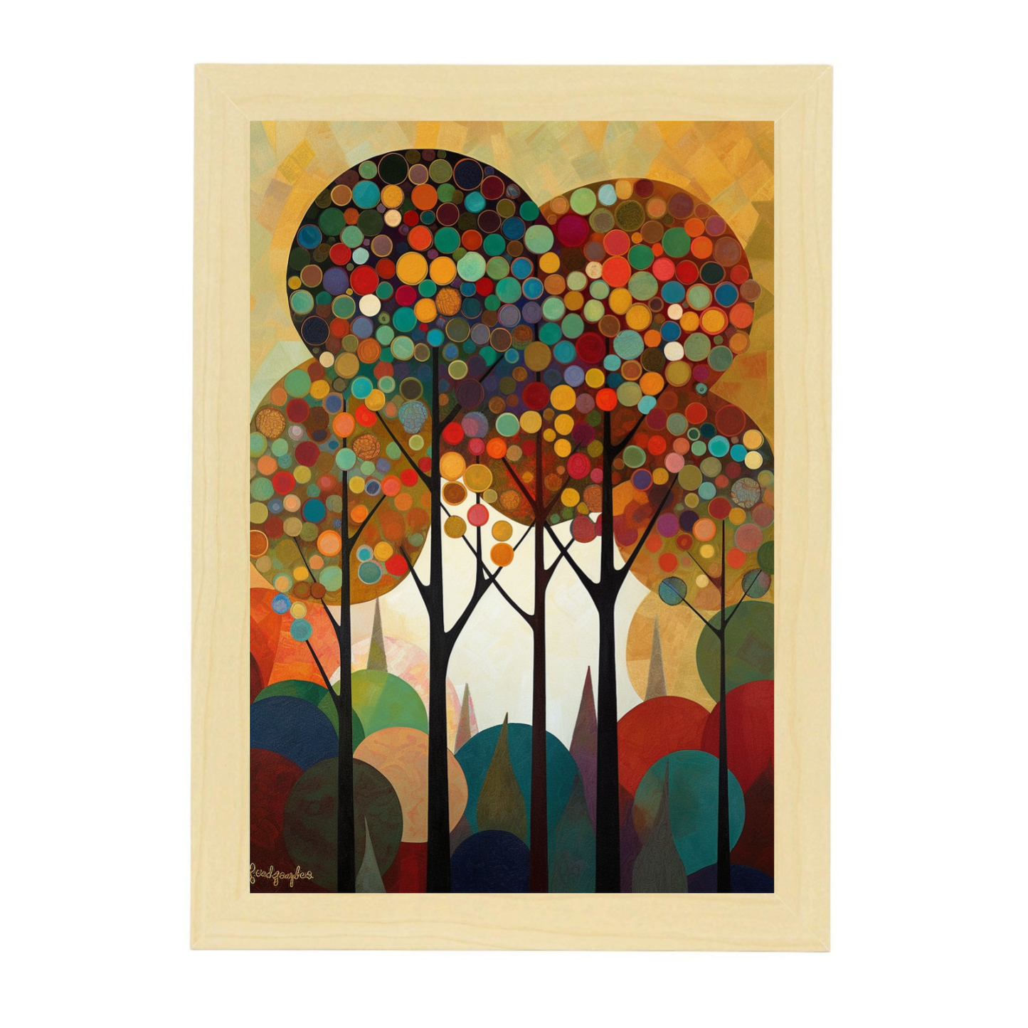 Póster Árboles con Fondo Decorativo de Rosina Wachtmeister