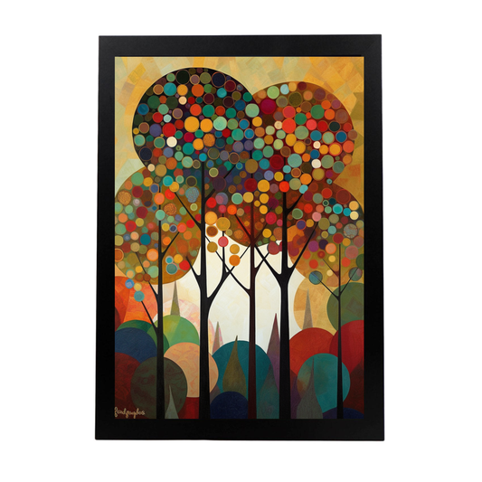 Póster Árboles con Fondo Decorativo de Rosina Wachtmeister