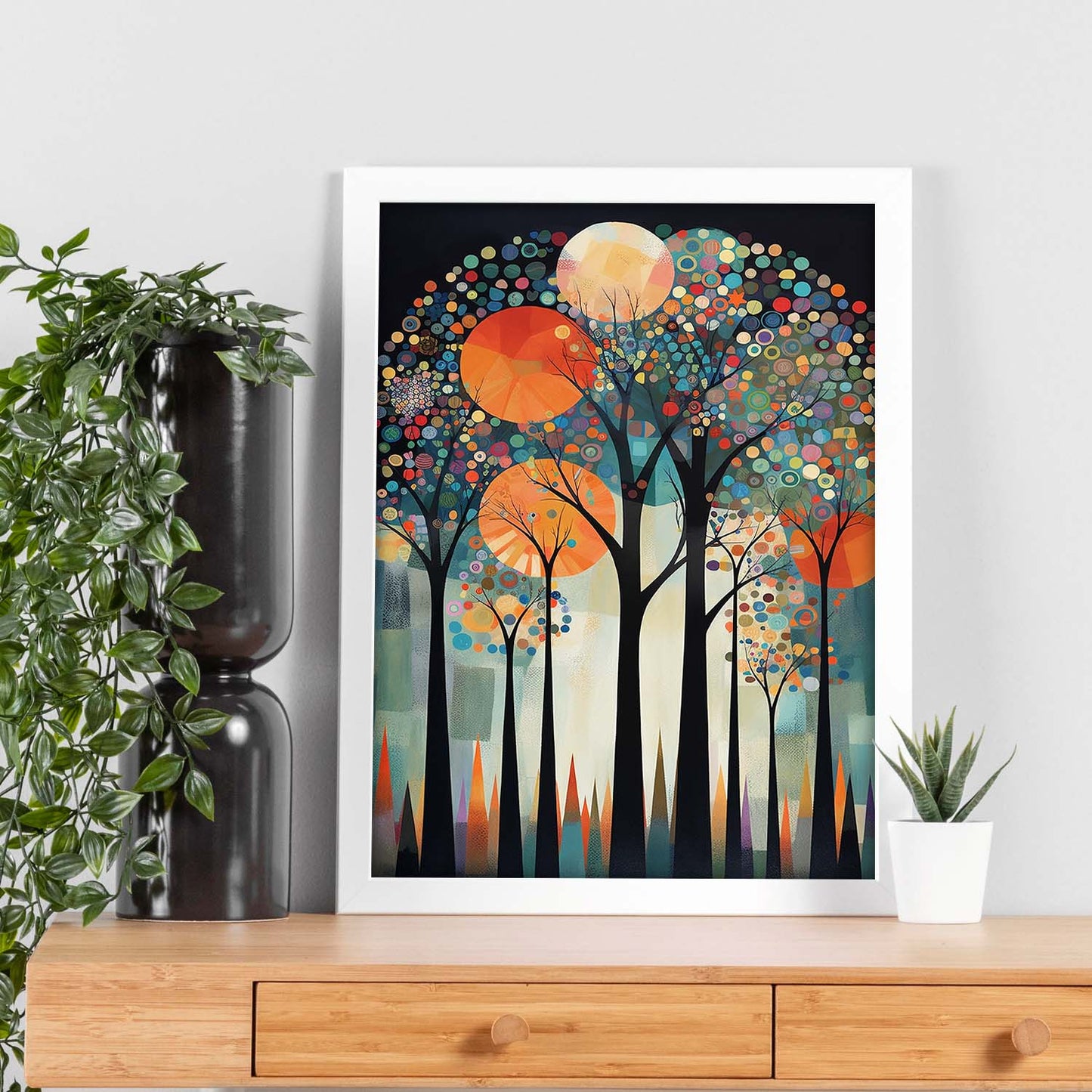 Póster Árboles con Fondo Decorativo de Rosina Wachtmeister