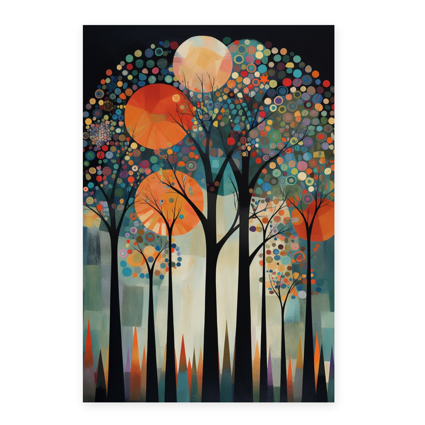 Póster Árboles con Fondo Decorativo de Rosina Wachtmeister