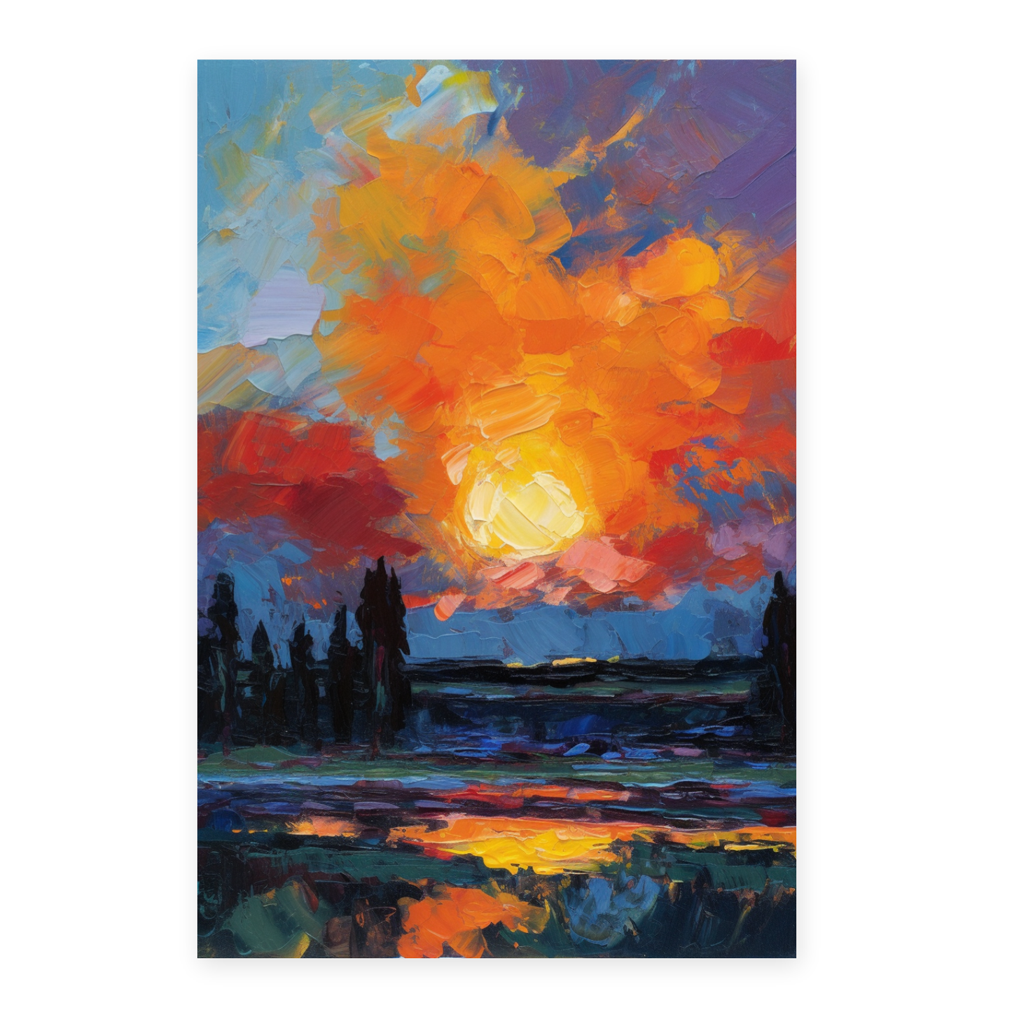 Póster Atardecer en Paisaje