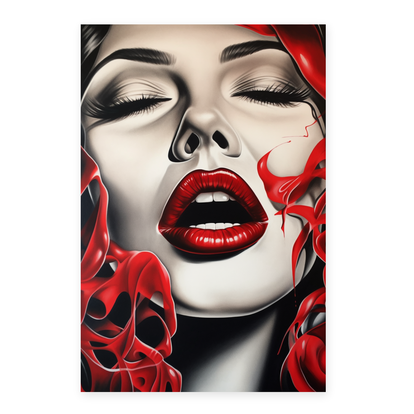 Lámina Belleza, Locura, Deseo y Labial Rojo