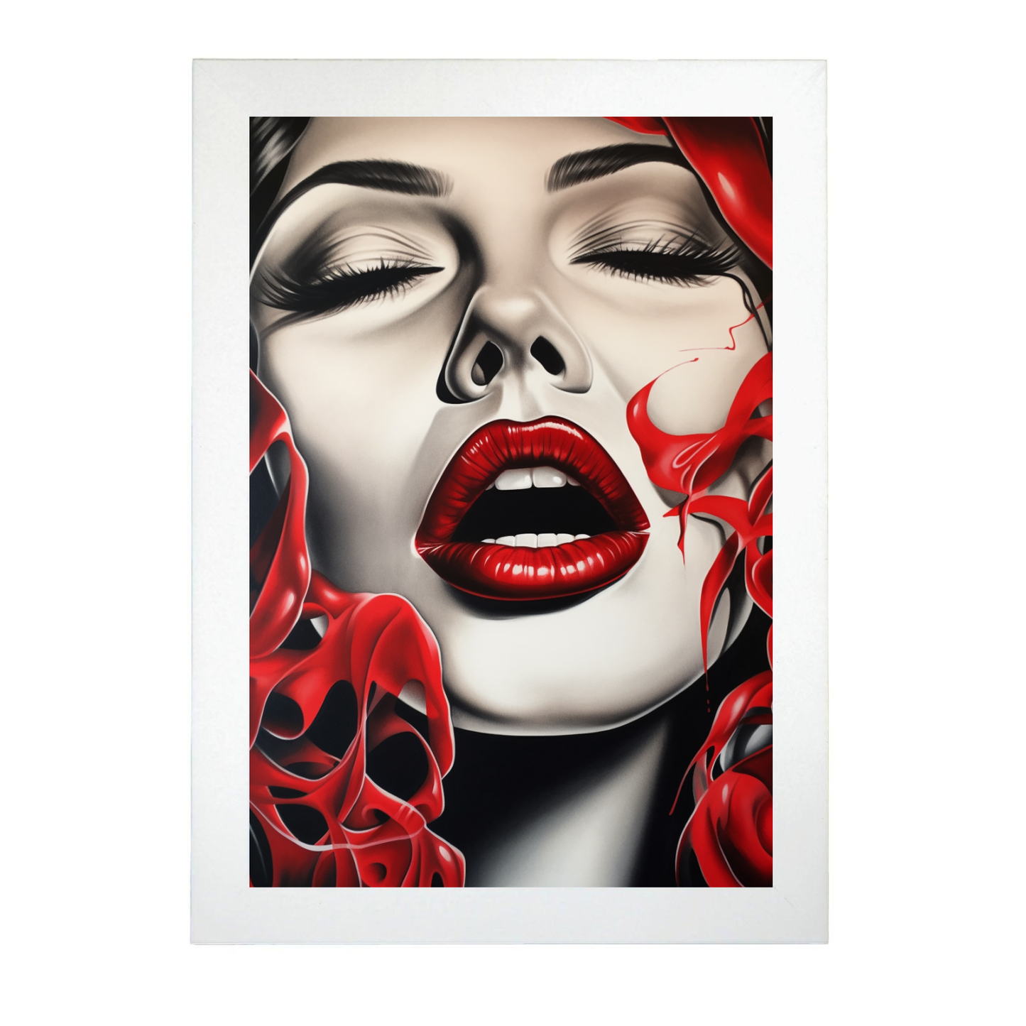 Lámina Belleza, Locura, Deseo y Labial Rojo