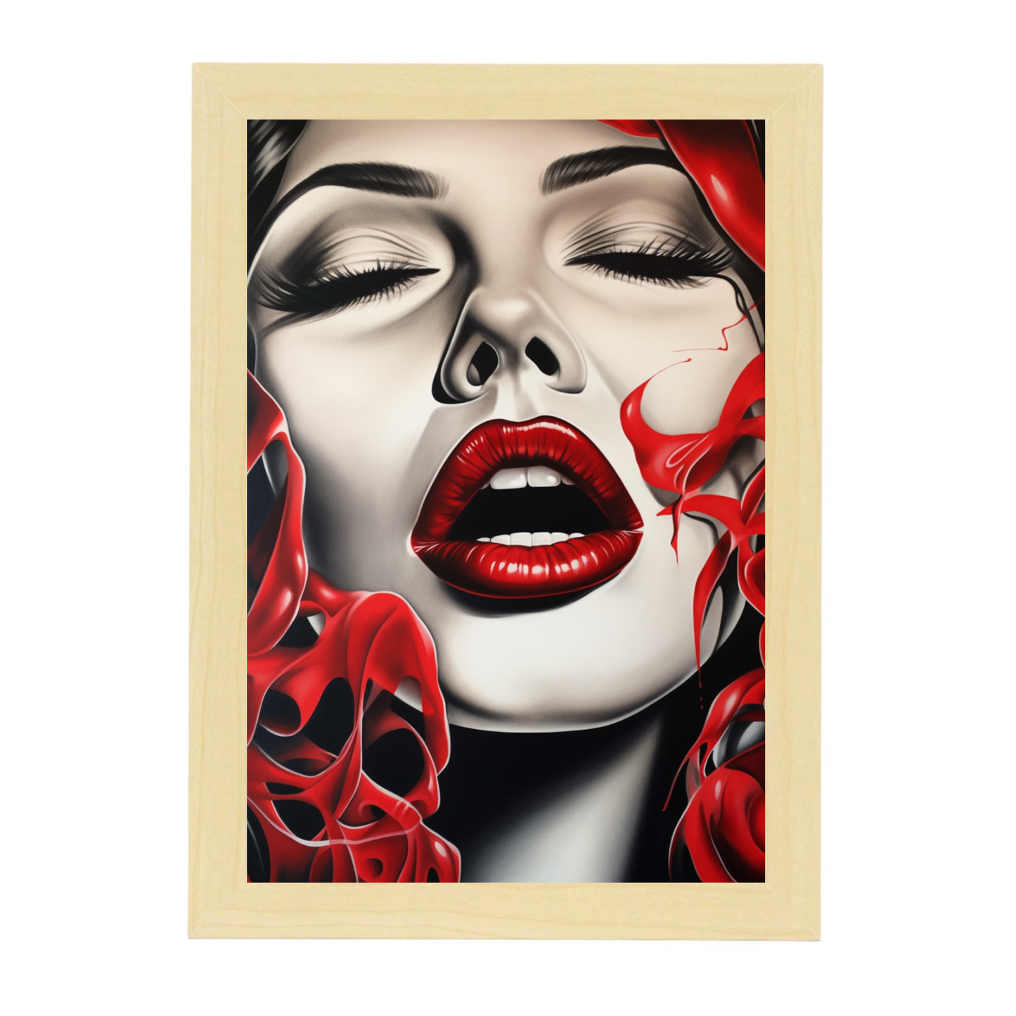 Lámina Belleza, Locura, Deseo y Labial Rojo