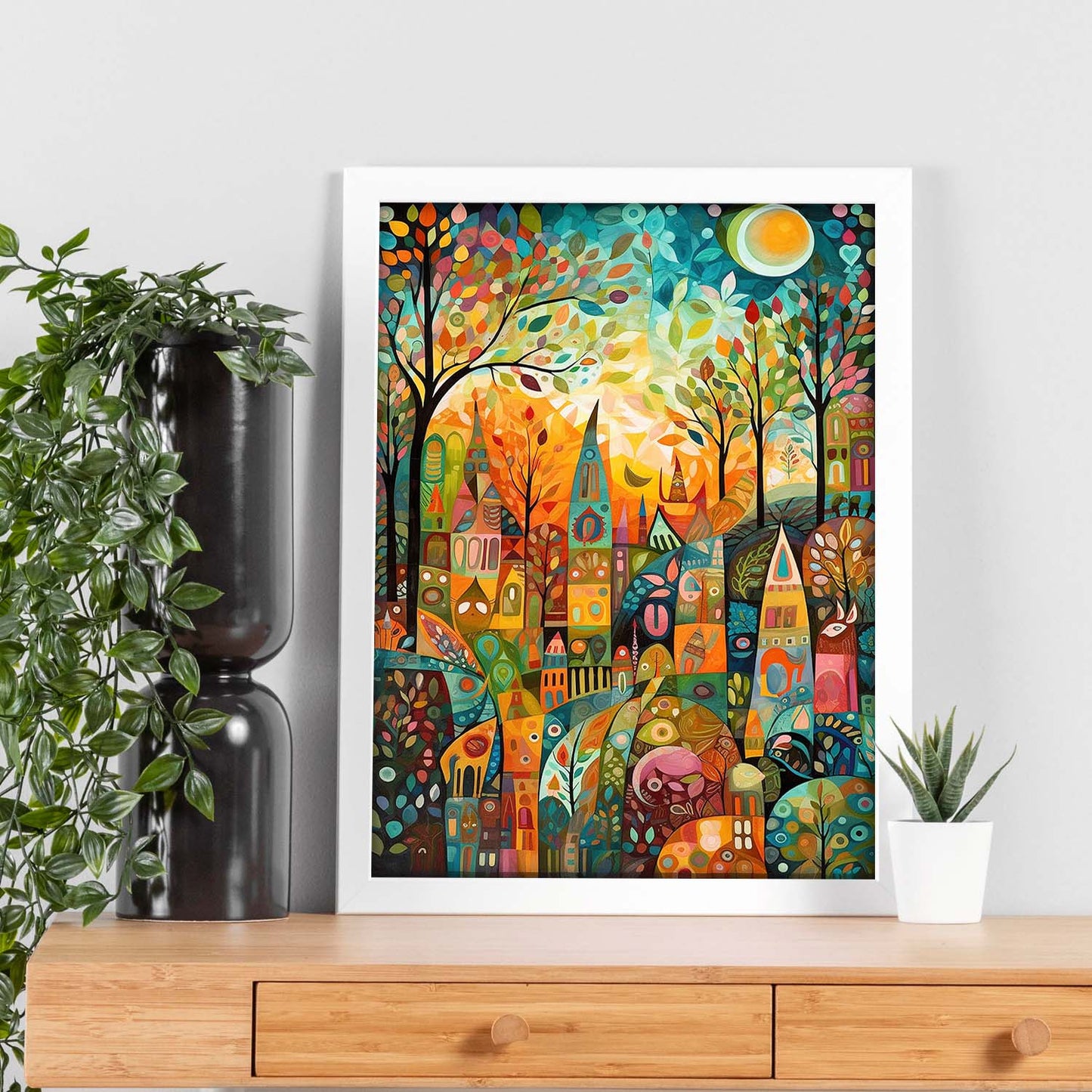 Póster de Bosque Caprichoso con Criaturas Juguetonas
