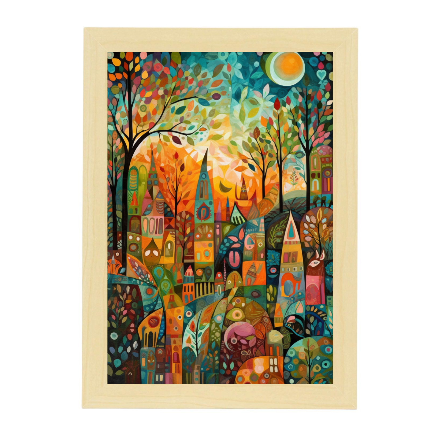 Póster de Bosque Caprichoso con Criaturas Juguetonas