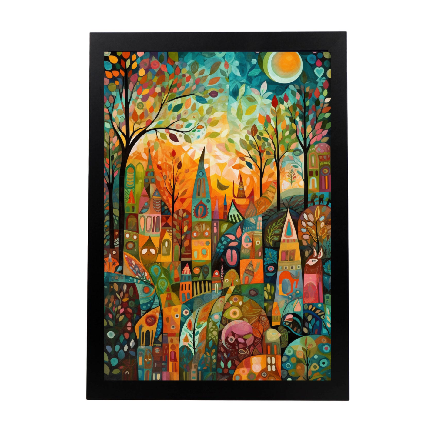 Póster de Bosque Caprichoso con Criaturas Juguetonas