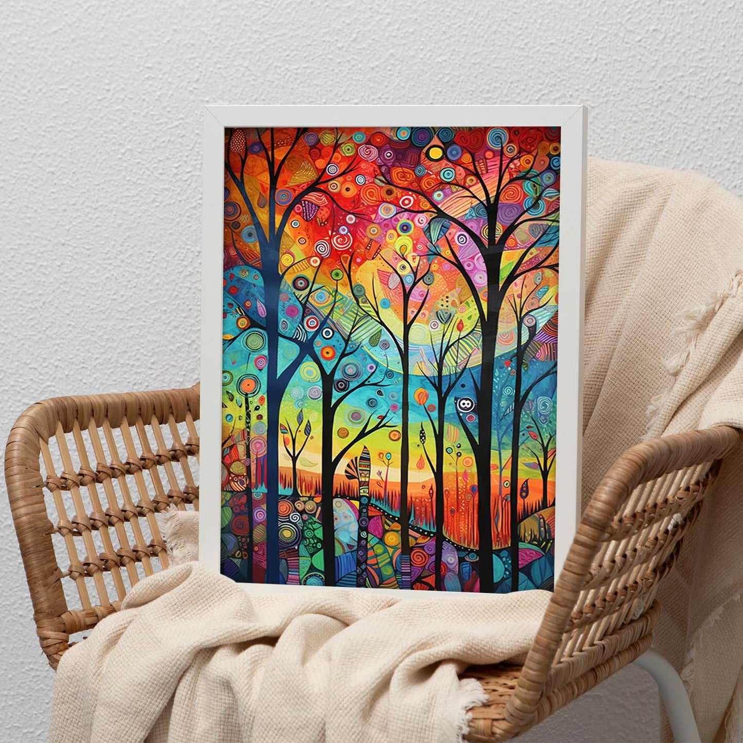 Lámina Bosque Juguetón con Criaturas Fantásticas
