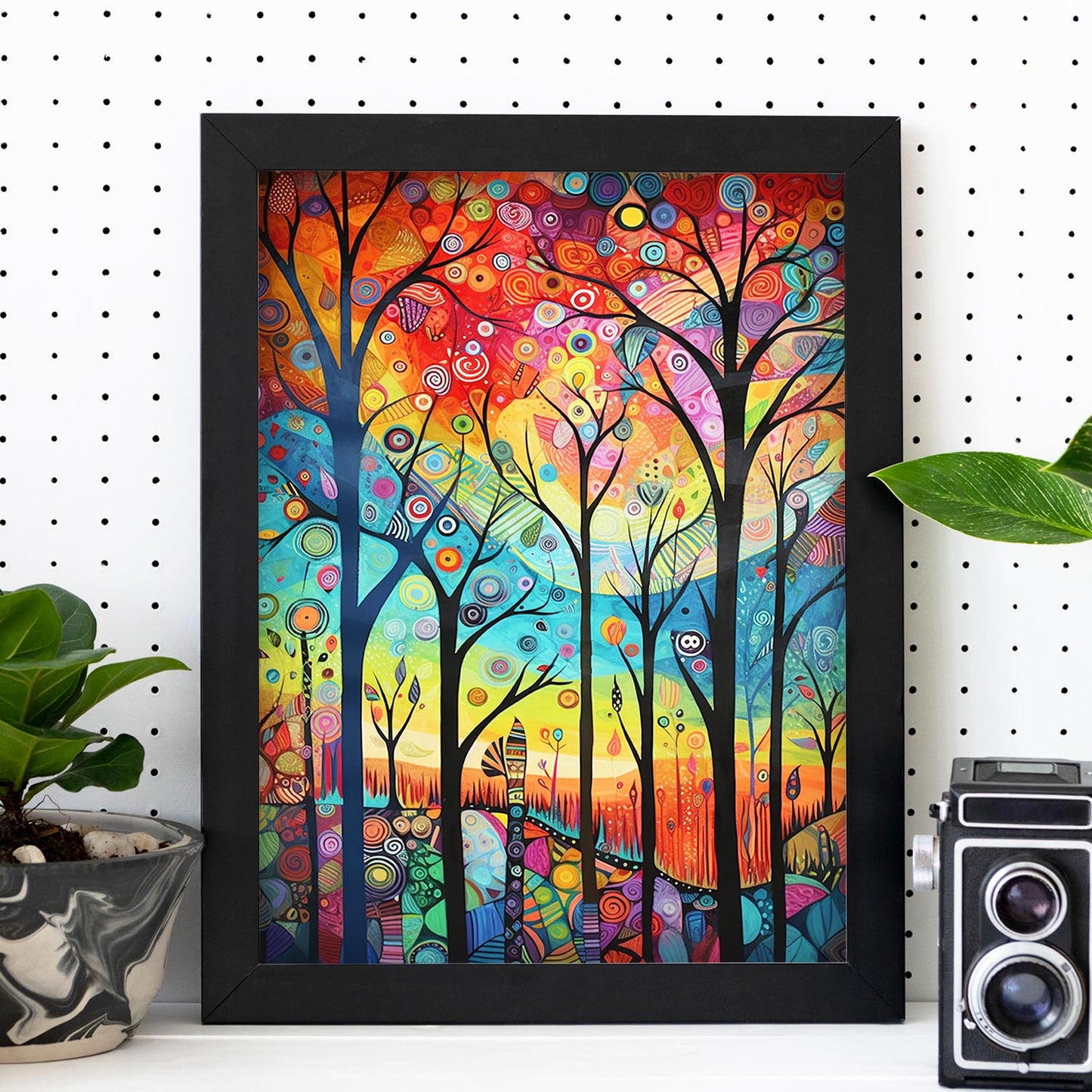 Lámina Bosque Juguetón con Criaturas Fantásticas