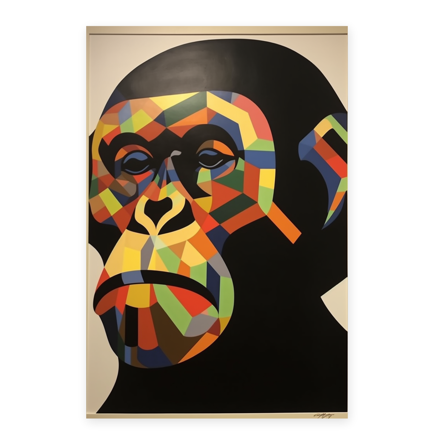 Póster Chimpancé estilo Victor Vasarely