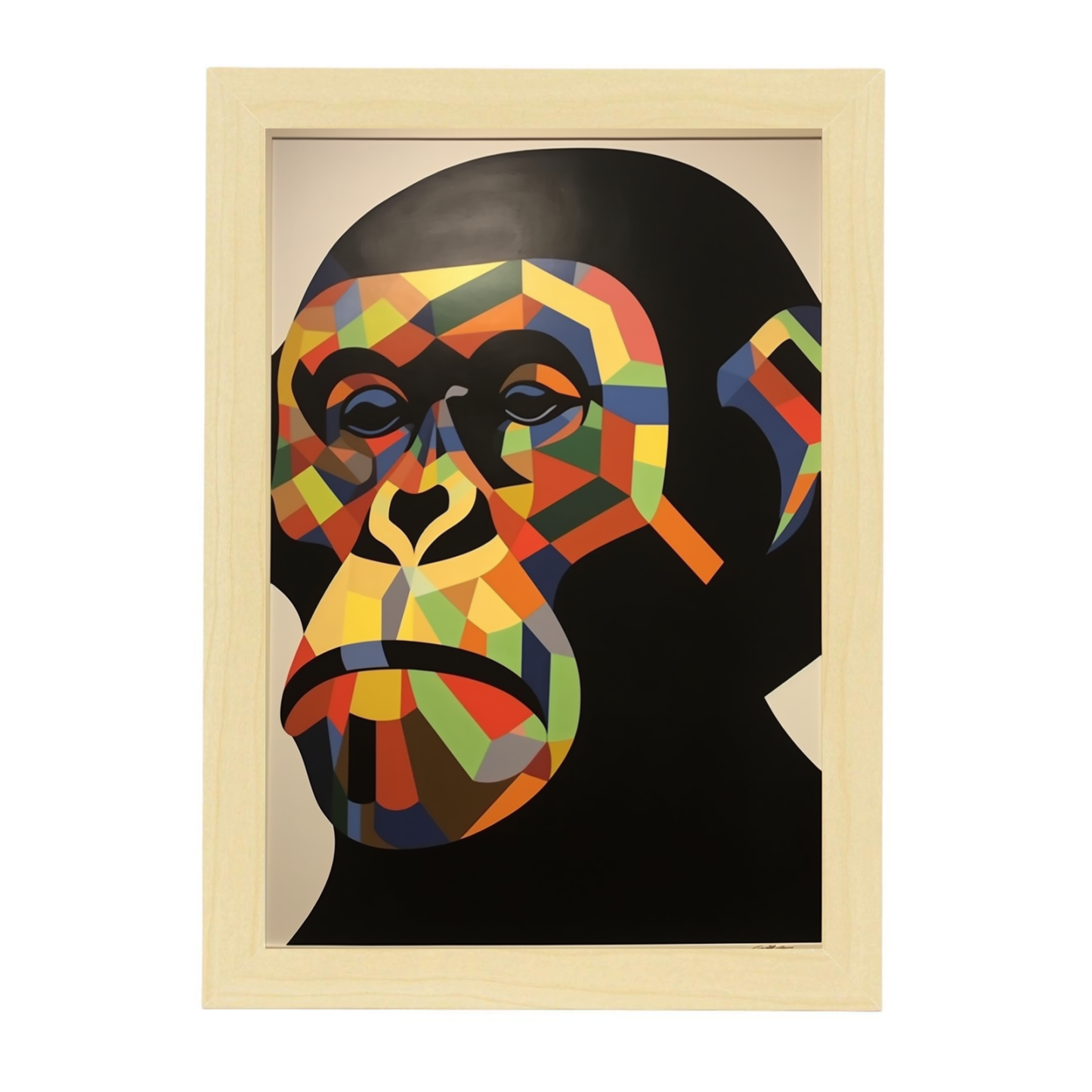 Póster Chimpancé estilo Victor Vasarely