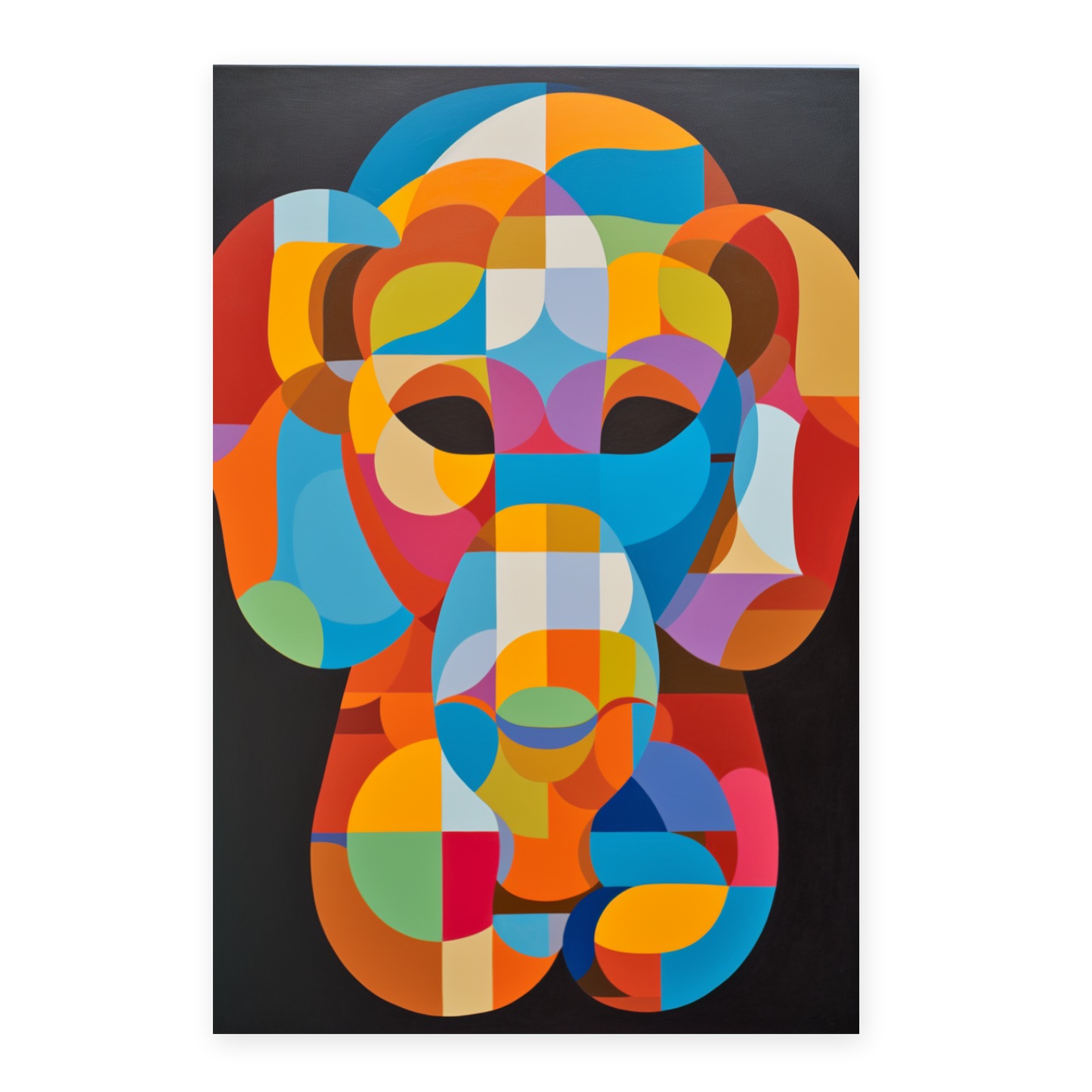 Póster de Elefante Estilo Vasarely