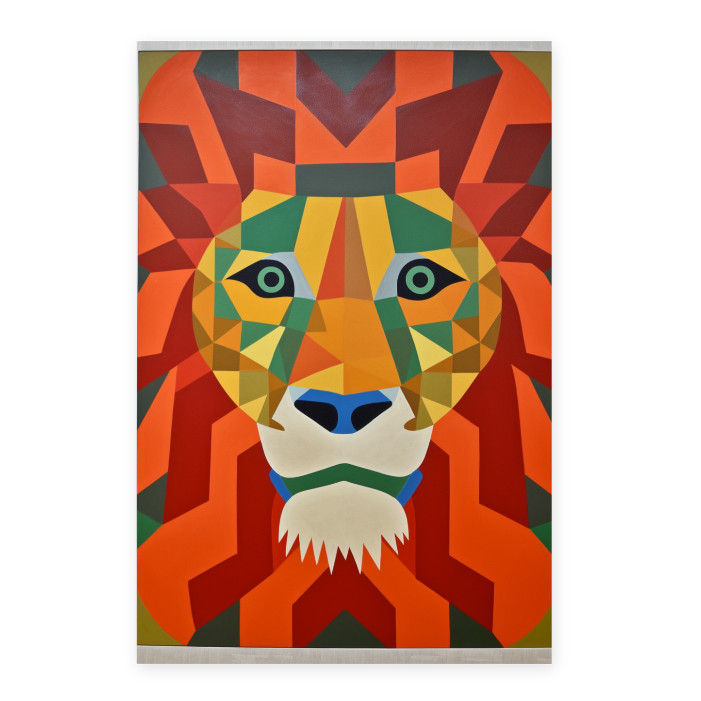 Póster de León Estilo Victor Vasarely