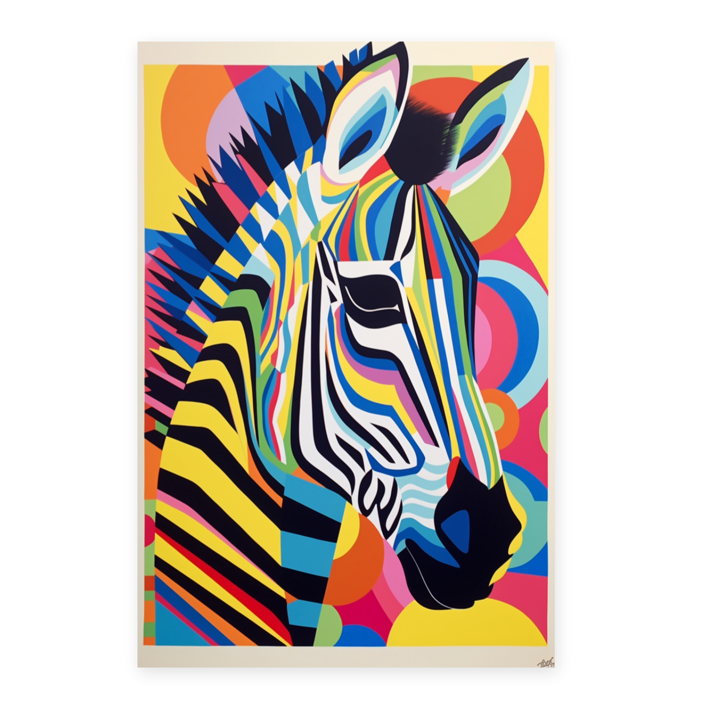Póster Cebra Estilo Vasarely