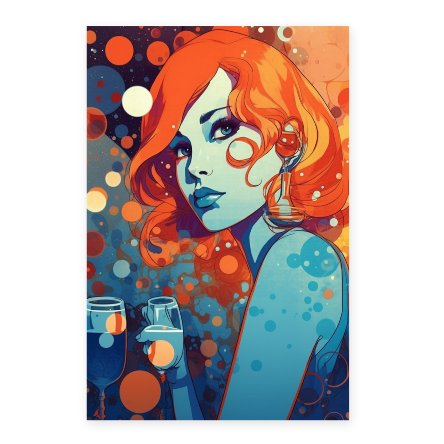 Póster Chica Cool en Discoteca Estilo Tri