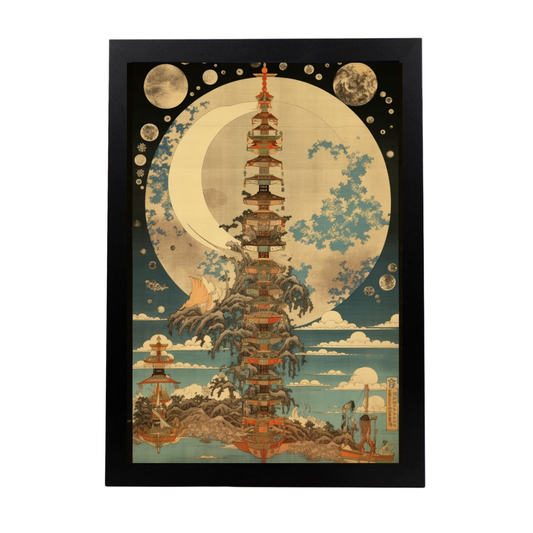 Póster Ciclos Lunares - Estilo Ukiyo-e