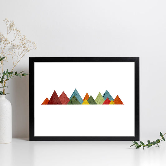 Poster con dibújo nórdico de círculos. Lámina Cordillera, ilustrada con con círculos y formas-Artwork-Nacnic-Nacnic Estudio SL