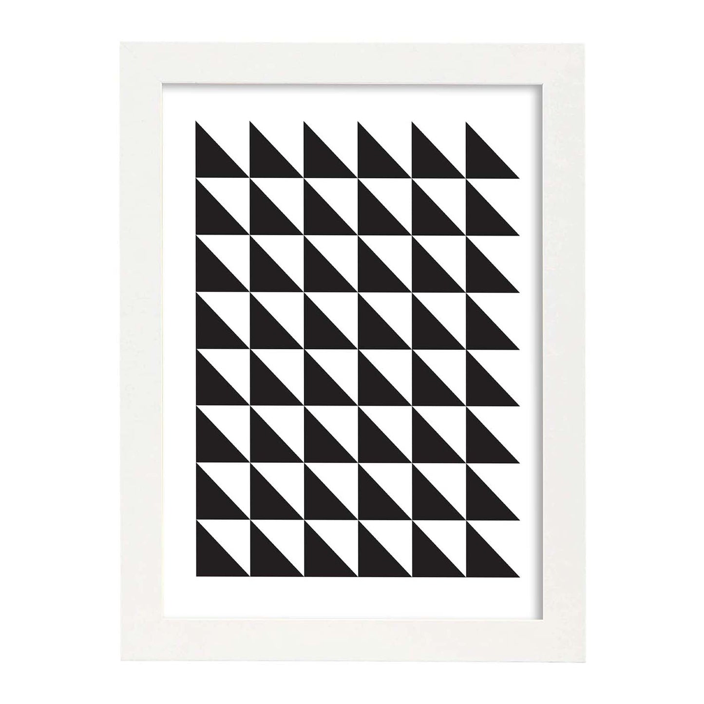 Poster con dibújo nórdico de líneas. Lámina Blanco y negro, ilustrada con con líneas y formas-Artwork-Nacnic-A3-Marco Blanco-Nacnic Estudio SL