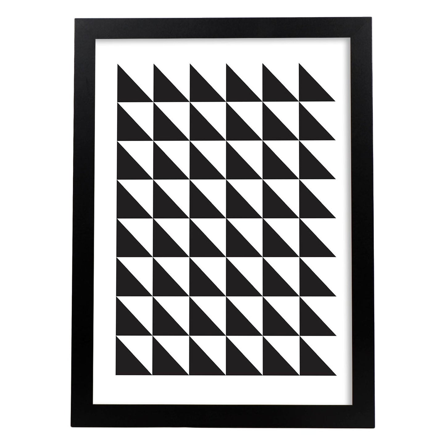 Poster con dibújo nórdico de líneas. Lámina Blanco y negro, ilustrada con con líneas y formas-Artwork-Nacnic-A3-Marco Negro-Nacnic Estudio SL
