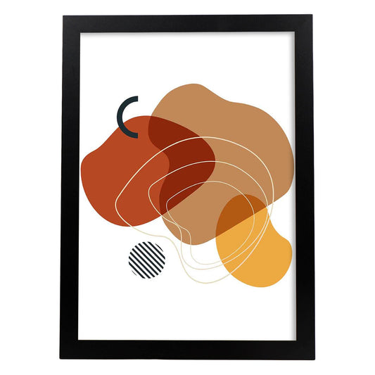 Poster con diseño de collage abstracto. Lámina colorida con formas y figuras. Abstracto 5.-Artwork-Nacnic-A4-Marco Negro-Nacnic Estudio SL