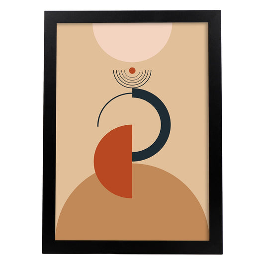 Poster con diseño de constructivismo abstracto. Lámina colorida con formas y figuras. Constructivismo 2.-Artwork-Nacnic-A4-Marco Negro-Nacnic Estudio SL