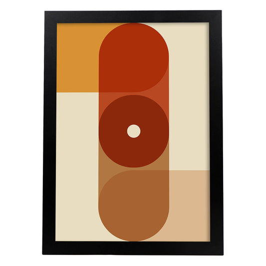 Poster con diseño de constructivismo abstracto. Lámina colorida con formas y figuras. Constructivismo 5.-Artwork-Nacnic-A4-Marco Negro-Nacnic Estudio SL